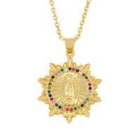 Souhaite  Vierge Collier Européen Et Américain Dames De Mode Hip Hop Ronde Vierge Pendentif Diamant Collier Nkq52 main image 4