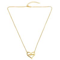 Mother's Day New Fashion Peach Heart Mama Diamond Pendant Necklace Wholesale main image 5