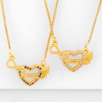 New Fashion Love Letter Mama Diamond Necklace Mother's Day Gift Wholesale main image 1