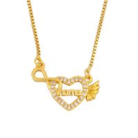 New Fashion Love Letter Mama Diamond Necklace Mother's Day Gift Wholesale main image 3