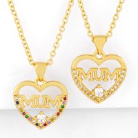 Mother&#39;s Day New Fashion Mum Love Pendant Heart-shaped Diamond Clavicle Chain Wholesale main image 2