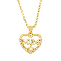Mother&#39;s Day New Fashion Mum Love Pendant Heart-shaped Diamond Clavicle Chain Wholesale main image 3