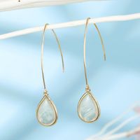 Europäischer Und Amerikanischer Grenz Überschreiten Der Schmuck Opal Goldfolie Ohrringe Koreanische Muschel Ohrringe Wasser Tropfen Harz Ohrringe Abalone Muschel Ohrhaken main image 6