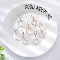 Simple Round Crystal Earrings Wholesale main image 6