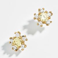 New Fashion Drop-shaped Zircon Flower Earrings Wholesale main image 1