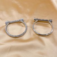 New Full Diamond Horseshoe Screw D-shaped Bracelet Wholesale main image 6