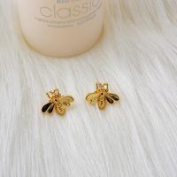 New Fashion Little Bee Earrings 925 Silver Post Simple Earrings Wholesale main image 3