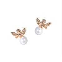 New Fashion Lucky Pearl Angel Earrings Wholesale main image 6