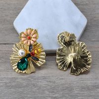 New Fashion Baroque Alloy Flower Earrings Wholesale main image 4