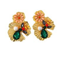 New Fashion Baroque Alloy Flower Earrings Wholesale main image 5