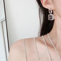 Nueva Moda Coreana Simple Pendientes De Diamantes De Imitación Al Por Mayor main image 5