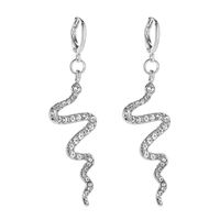 New Fashion Creative Snake-shaped Earrings Long Diamond Earrings Simple Wave Earrings Wholesale sku image 1