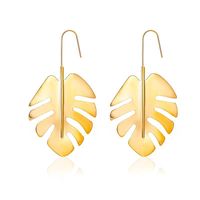 New Fashion Exaggerated Wild Leaves Long Section Simple Metal Banana Leaf Earrings Wholesale sku image 1