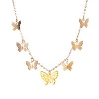 New Fashion Simple Hollow Butterfly Necklace Multi-layer Pendant Clavicle Chain Wholesale sku image 1