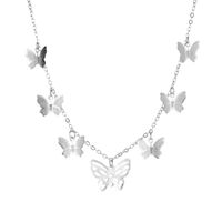New Fashion Simple Hollow Butterfly Necklace Multi-layer Pendant Clavicle Chain Wholesale sku image 2