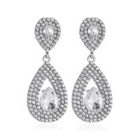 New Long Earrings Super Flash Zircon Water Drop Earrings Crystal Bridal Earrings Wholesale sku image 1