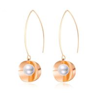 New Fashion Wild Synthetic Pearl Simple Geometric Earrings Wholesale sku image 1