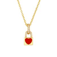 New Fashion Lock Love Pendant Couple Necklace Wholesale sku image 1