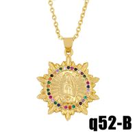 Souhaite  Vierge Collier Européen Et Américain Dames De Mode Hip Hop Ronde Vierge Pendentif Diamant Collier Nkq52 sku image 2