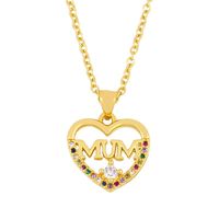 Mother&#39;s Day New Fashion Mum Love Pendant Heart-shaped Diamond Clavicle Chain Wholesale sku image 1