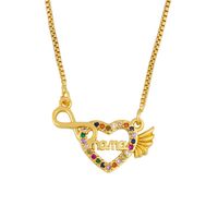 Européen Et Américain Bijoux Amour En Forme De Coeur Lettre Maman Diamant-clouté Collier Cadeau Du Jour De Mère Croix-frontière Gros Nkq48 sku image 1