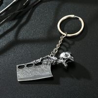 New Punk Metal Keychain Retro Skull Cross Keychain Wholesale sku image 4
