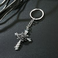 New Punk Metal Keychain Retro Skull Cross Keychain Wholesale sku image 10