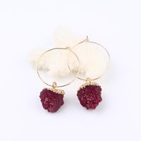 New Fashion Imitation Natural Stone Earrings Spherical Earrings Wholesale sku image 7