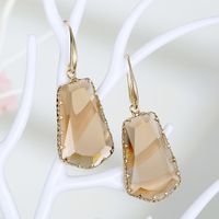 New Fashion Exaggerated Trapezoidal Crystal Earrings Irregular Crystal Earrings Wholesale sku image 4