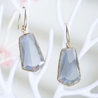 Commerce Extérieur Européen Et Américain Exagéré Trapézoïdale Cristal Gouttes Pour Les Oreilles Tempérament Irrégulière Cristal Boucles D'oreilles Couvert Verre Boucles D'oreilles sku image 5