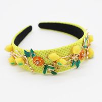 Baroque Headband Fashion Prom Catwalk Lemon Geometric Bracelet Headband Set Wholesale main image 3