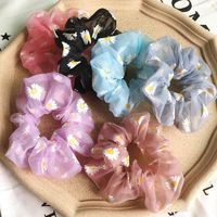 New Fashion Flowers Mesh Scaffolding Wholesale Chrysanthemum Cheap Scrunchies main image 2