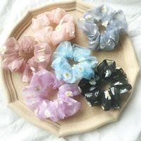 New Fashion Flowers Mesh Scaffolding Wholesale Chrysanthemum Cheap Scrunchies main image 3