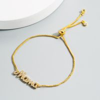 New Fashion Creative Alphabet Bracelet True Gold Plated Color Bracelet With Zircon Bracelets main image 3
