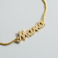 New Fashion Creative Alphabet Bracelet True Gold Plated Color Bracelet With Zircon Bracelets main image 4