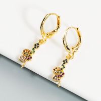 New Fashion Snake-shaped Long Earrings Creative Zircon Rainbow Earrings Wholesale main image 1
