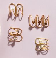 New Fashion U-shaped Pierced Ear Clip 9 Piece Set Creative Retro Simple Alloy Gold Ear Clip main image 1
