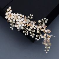 European And American Wedding Personality Headdress Handmade Pearl Mesh Yarn Flower Alloy Flower Crystal Hairpin Bridal Jewelry Custom main image 4