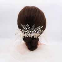 Bridal Headdress Korean Wedding Photography Fairy Beauty Accessories Snowflake Petal Pearl Hair Clip Handmade Rice Bead Clip Hair Accessories main image 6