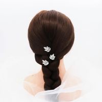 Koreanische High-end-strass Blatt Haarnadel Elegante Internet-promi Ins Einfache Accessoires Braut Brautjungfer Teller Haar Kopf Bedeckungen Zubehör main image 4