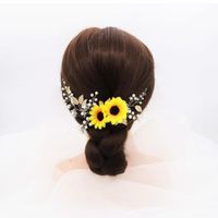 New Fashion Sun Flower Daisy Hair Band Handmade Glass Rhinestone Bride Head Jewelry main image 1