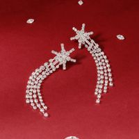 Korean New Fashion Six-pointed Star Tassel Earrings Wholesale main image 2