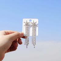 Korean New Fashion Six-pointed Star Tassel Earrings Wholesale main image 5