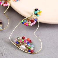 The New Fashion Woven Love Bead Earrings Exaggerated Beaded Earrings Wholesale main image 5