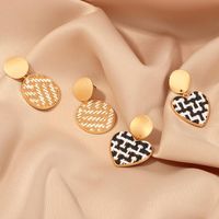 New Fashion Bohemian Love Grass Vine Woven Earrings Geometric Earrings main image 3