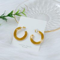New Fashion S925 Silver Needle Colorful Dripping Alloy Earrings Fashion Generous C-shaped Earrings Wholesale main image 3