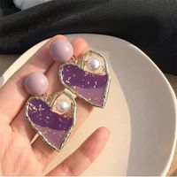 New Fashion Dream Sweet Purple Love Pearl Earrings Nihaojewelry Wholesale main image 2