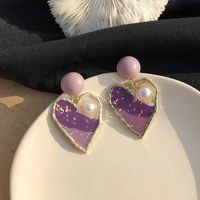 New Fashion Dream Sweet Purple Love Pearl Earrings Nihaojewelry Wholesale main image 4