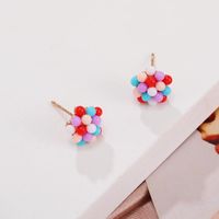 Korean Simple Color Colorful Ball Ball Geometric Earrings Nihaojewelry Wholesale main image 3