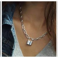 New Fashion Retro Geometric Simple Lock Necklace Wholesale main image 1